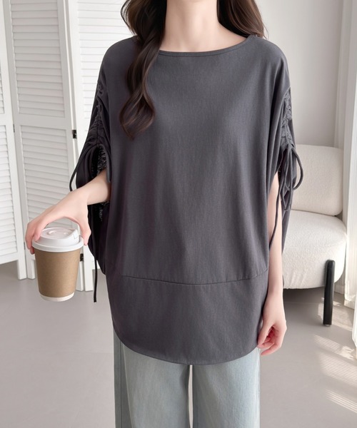 ABITOKYO(アビトーキョー)の「袖ドロストギャザードルマンポンチョプルオーバー(Tシャツ/カットソー・レディース・チャコールグレー/ブルー/ベージュ・FREE)」の15枚目の写真