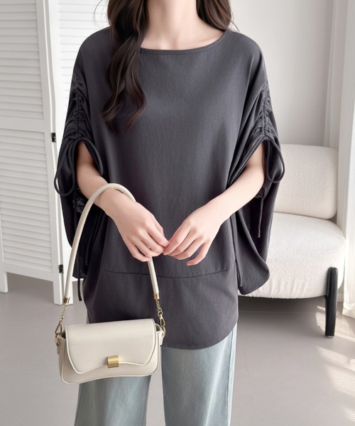 ABITOKYO(アビトーキョー)の「袖ドロストギャザードルマンポンチョプルオーバー(Tシャツ/カットソー・レディース・チャコールグレー/ブルー/ベージュ・FREE)」の21枚目の写真