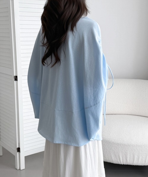 ABITOKYO(アビトーキョー)の「袖ドロストギャザードルマンポンチョプルオーバー(Tシャツ/カットソー・レディース・チャコールグレー/ブルー/ベージュ・FREE)」の10枚目の写真