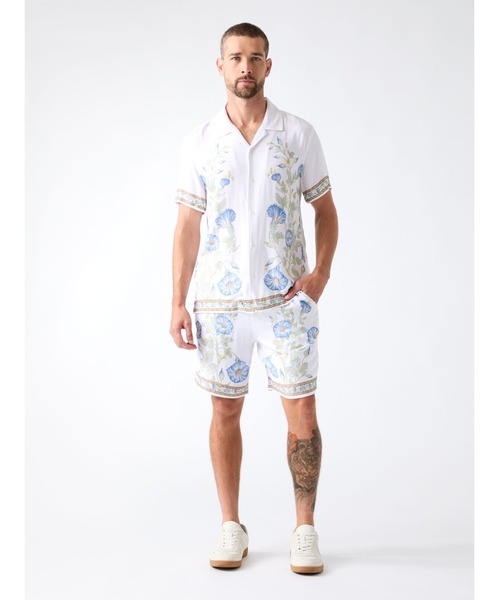 Guess(ゲス)の「WAYCO Floral Shirt シャツ 半袖 柄シャツ(シャツ/ブラウス・メンズ・ホワイト×ブルー・LARGE/SMALL/X-LARGE/MEDIUM)」の3枚目の写真