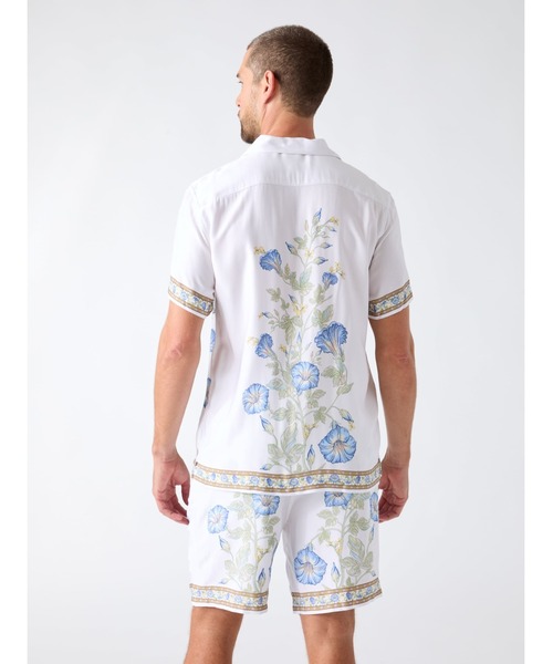 Guess(ゲス)の「WAYCO Floral Shirt シャツ 半袖 柄シャツ(シャツ/ブラウス・メンズ・ホワイト×ブルー・LARGE/SMALL/X-LARGE/MEDIUM)」の5枚目の写真