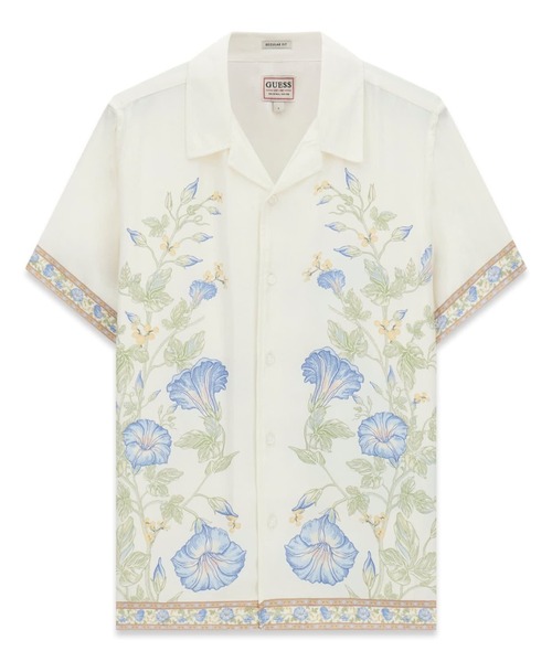Guess(ゲス)の「WAYCO Floral Shirt シャツ 半袖 柄シャツ(シャツ/ブラウス・メンズ・ホワイト×ブルー・LARGE/SMALL/X-LARGE/MEDIUM)」の2枚目の写真