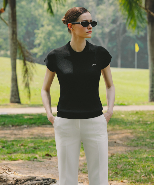 OBER GOLF（オーベルゴルフ）の「クールカラーキャップニット（ブラック）（ニット/セーター・レディース・ブラック・SMALL/MEDIUM）」の3枚目の写真