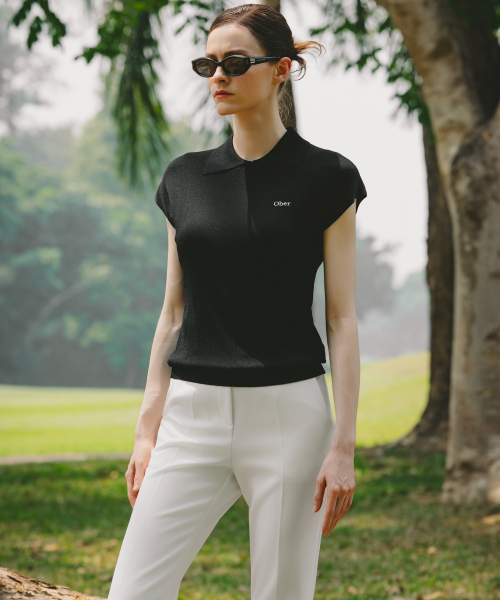 OBER GOLF（オーベルゴルフ）の「クールカラーキャップニット（ブラック）（ニット/セーター・レディース・ブラック・SMALL/MEDIUM）」の6枚目の写真