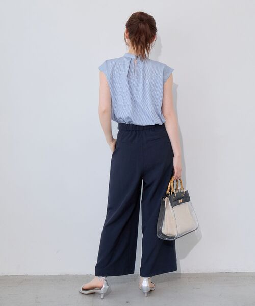 le.coeur blanc（ルクールブラン）の「【日本製】幾何柄フレンチタイブラウス（シャツ/ブラウス・レディース・ブルー系その他4/ブルー系その他3・38）」の11枚目の写真