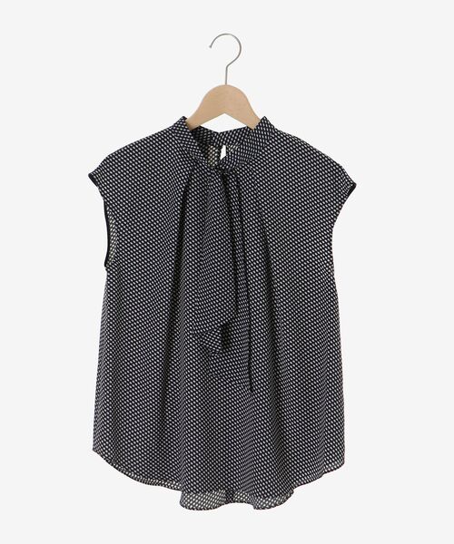 le.coeur blanc（ルクールブラン）の「【日本製】幾何柄フレンチタイブラウス（シャツ/ブラウス・レディース・ブルー系その他4/ブルー系その他3・38）」の13枚目の写真