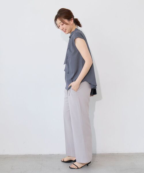 le.coeur blanc（ルクールブラン）の「【日本製】幾何柄フレンチタイブラウス（シャツ/ブラウス・レディース・ブルー系その他4/ブルー系その他3・38）」の18枚目の写真