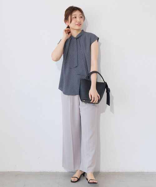 le.coeur blanc（ルクールブラン）の「【日本製】幾何柄フレンチタイブラウス（シャツ/ブラウス・レディース・ブルー系その他4/ブルー系その他3・38）」の20枚目の写真