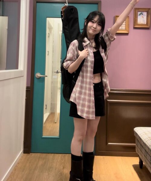 URBANDTYPE(アーバンディタイプ)の「オーバーサイズチェックポケットシャツ_ピンク(シャツ/ブラウス・レディース・その他・MEDIUM/LARGE/SMALL)」の4枚目の写真