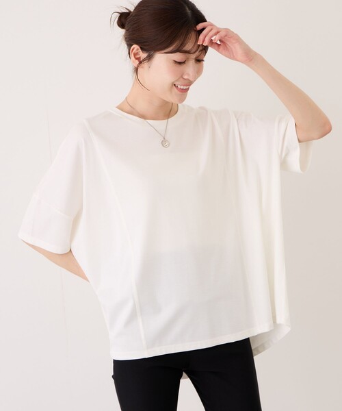 Jayro(ジャイロ)の「クリアクールワイドシルエットプルオーバー(Tシャツ/カットソー・レディース・ホワイト系その他/ブラック/ブルー・FREE)」の2枚目の写真