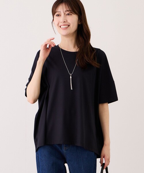 Jayro(ジャイロ)の「クリアクールワイドシルエットプルオーバー(Tシャツ/カットソー・レディース・ホワイト系その他/ブラック/ブルー・FREE)」の3枚目の写真