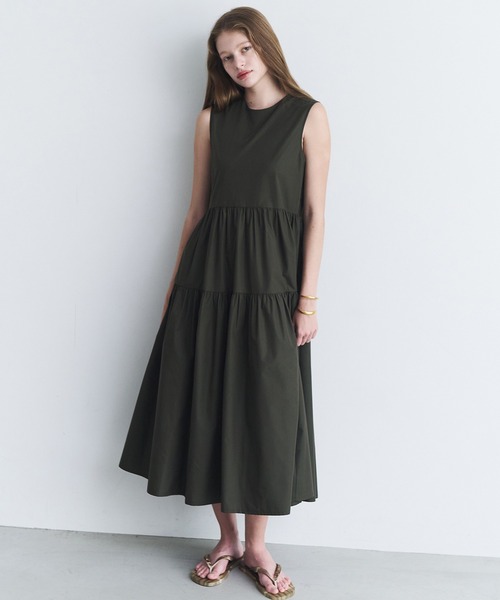 LE CIEL BLEU(ルシェルブルー)の「スリーブレスドレスw/ボウディテール / Sleeveless Dress w/Bow Detail(ワンピース・レディース・カーキ/ブルー/ブラック・36/38)」の5枚目の写真