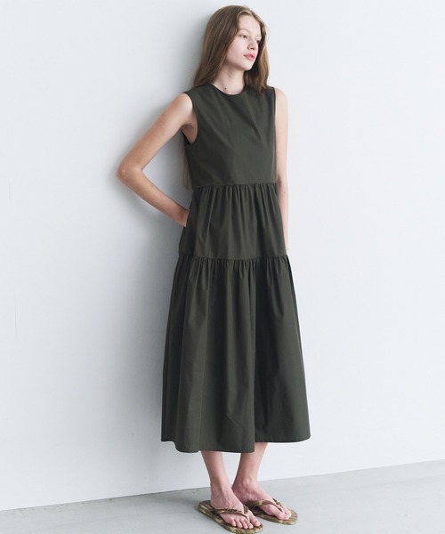LE CIEL BLEU(ルシェルブルー)の「スリーブレスドレスw/ボウディテール / Sleeveless Dress w/Bow Detail(ワンピース・レディース・カーキ/ブルー/ブラック・36/38)」の7枚目の写真