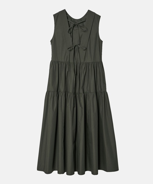 LE CIEL BLEU(ルシェルブルー)の「スリーブレスドレスw/ボウディテール / Sleeveless Dress w/Bow Detail(ワンピース・レディース・カーキ/ブルー/ブラック・36/38)」の9枚目の写真