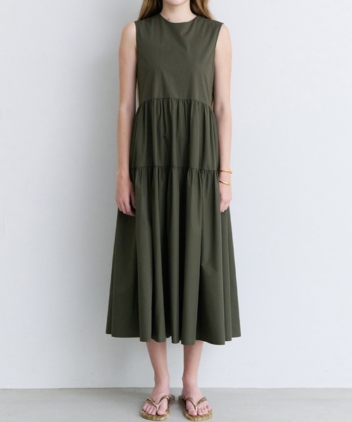 LE CIEL BLEU(ルシェルブルー)の「スリーブレスドレスw/ボウディテール / Sleeveless Dress w/Bow Detail(ワンピース・レディース・カーキ/ブルー/ブラック・36/38)」の11枚目の写真