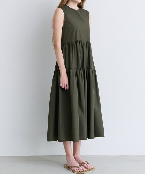 LE CIEL BLEU(ルシェルブルー)の「スリーブレスドレスw/ボウディテール / Sleeveless Dress w/Bow Detail(ワンピース・レディース・カーキ/ブルー/ブラック・36/38)」の12枚目の写真