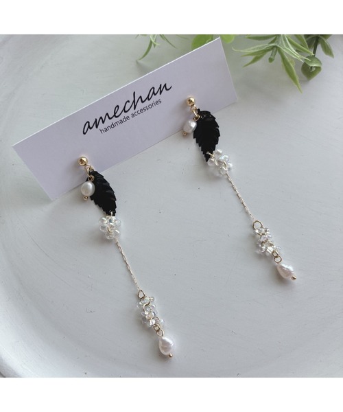 tone（トーン）の「【amechan】月影のしずく（ピアス）(MA)（ピアス（両耳用）・レディース・グリーン/クリア・FREE）」の2枚目の写真