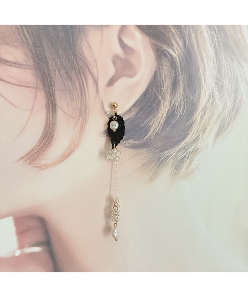 tone（トーン）の「【amechan】月影のしずく（ピアス）(MA)（ピアス（両耳用）・レディース・グリーン/クリア・FREE）」の4枚目の写真