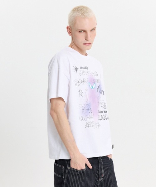 HOODHOOD(フッドフッド)の「【UNISEX】HOODHOOD/Spray Alien Tシャツ(Tシャツ/カットソー・レディース・ホワイト/ネイビー/パープル・MEDIUM)」の13枚目の写真