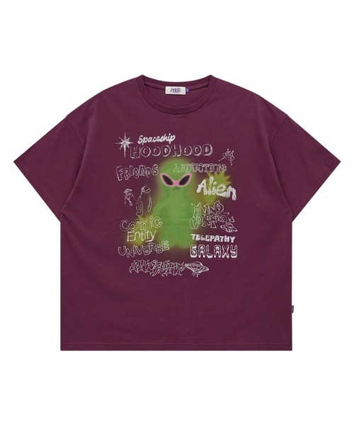 HOODHOOD(フッドフッド)の「【UNISEX】HOODHOOD/Spray Alien Tシャツ(Tシャツ/カットソー・レディース・ホワイト/ネイビー/パープル・MEDIUM)」の14枚目の写真
