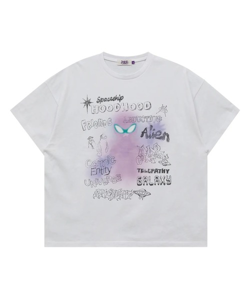 HOODHOOD(フッドフッド)の「【UNISEX】HOODHOOD/Spray Alien Tシャツ(Tシャツ/カットソー・レディース・ホワイト/ネイビー/パープル・MEDIUM)」の11枚目の写真