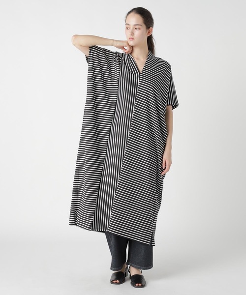 ZUCCa(ズッカ)の「CENTER STRIPE JERSEY / ワンピース(ワンピース・レディース・ブラック/ホワイト・M size)」の1枚目の写真