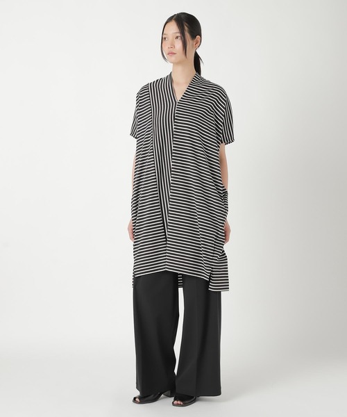 ZUCCa(ズッカ)の「CENTER STRIPE JERSEY / ワンピース(ワンピース・レディース・ブラック/ホワイト・M size)」の4枚目の写真