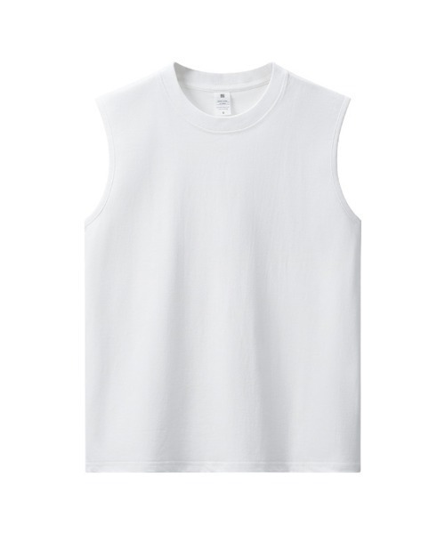 CLOTHY(クロシィ)の「【綿100%の快適な着心地】メンズ コットン100 ノースリーブ Tシャツ(タンクトップ・メンズ・ブラック/オフホワイト・LARGE/MEDIUM)」の12枚目の写真