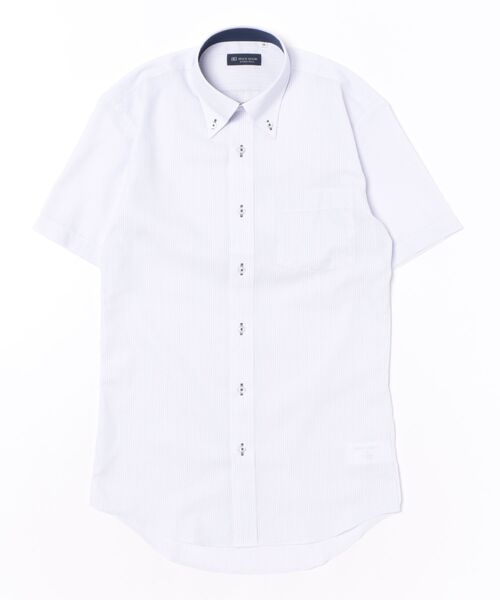 TOKYO SHIRTS(トウキョウシャツ)の「【吸水速乾】 形態安定ノンアイロン ボタンダウン 半袖ビジネスワイシャツ(ビジネスシャツ・メンズ・パープル・首回り42cm/首回り43cm/首回り39cm/首回り37cm/首回り41cm)」の6枚目の写真