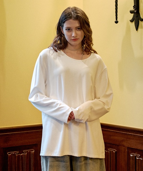 CASPER JOHN(キャスパージョン)の「High-tech U-neck cut-sew/ハイテックUネックカットソー(Tシャツ/カットソー・メンズ・グリーン/グレー/ブラック/ホワイト・MEDIUM/SMALL/X-SMALL/LARGE)」の1枚目の写真