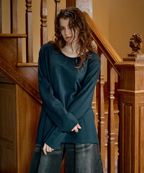 CASPER JOHN(キャスパージョン)の「High-tech U-neck cut-sew/ハイテックUネックカットソー(Tシャツ/カットソー・メンズ・グリーン/グレー/ブラック/ホワイト・MEDIUM/SMALL/X-SMALL/LARGE)」の4枚目の写真