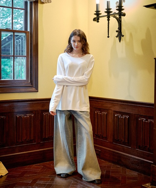 CASPER JOHN(キャスパージョン)の「High-tech U-neck cut-sew/ハイテックUネックカットソー(Tシャツ/カットソー・メンズ・グリーン/グレー/ブラック/ホワイト・MEDIUM/SMALL/X-SMALL/LARGE)」の12枚目の写真