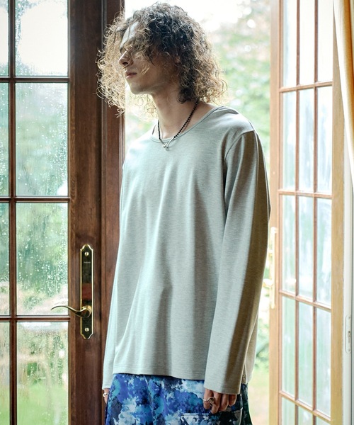 CASPER JOHN(キャスパージョン)の「High-tech U-neck cut-sew/ハイテックUネックカットソー(Tシャツ/カットソー・メンズ・グリーン/グレー/ブラック/ホワイト・MEDIUM/SMALL/X-SMALL/LARGE)」の17枚目の写真