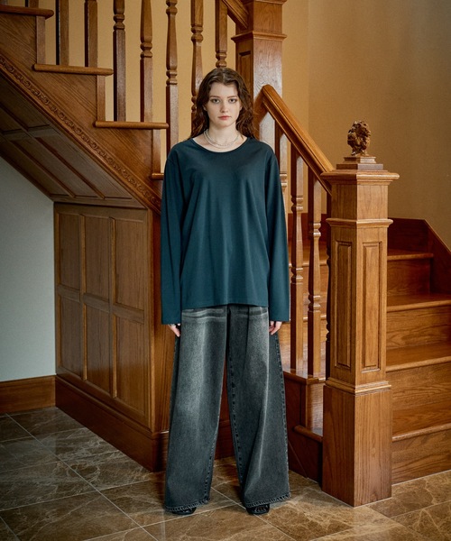 CASPER JOHN(キャスパージョン)の「High-tech U-neck cut-sew/ハイテックUネックカットソー(Tシャツ/カットソー・メンズ・グリーン/グレー/ブラック/ホワイト・MEDIUM/SMALL/X-SMALL/LARGE)」の9枚目の写真