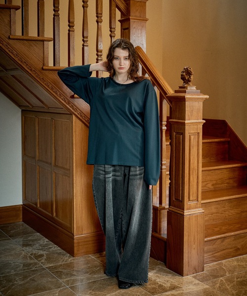CASPER JOHN(キャスパージョン)の「High-tech U-neck cut-sew/ハイテックUネックカットソー(Tシャツ/カットソー・メンズ・グリーン/グレー/ブラック/ホワイト・MEDIUM/SMALL/X-SMALL/LARGE)」の10枚目の写真