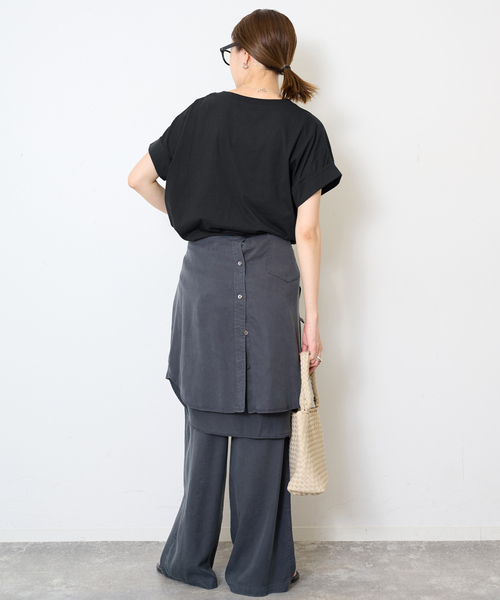 SLOBE IENA（スローブイエナ）の「CEST LA VIE Tシャツ（Tシャツ/カットソー・レディース・ホワイト系その他/ブラック/ホワイト・FREE）」の21枚目の写真