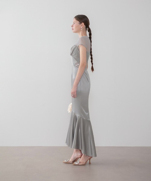 Leja(レジャ)の「【LEJA LUXE】ビジューネックフィッシュテールマーメイドドワンピースオケージョンドレス(ドレス・レディース・グレー・MEDIUM/SMALL)」の7枚目の写真