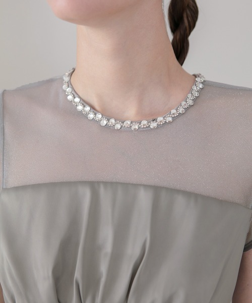 Leja(レジャ)の「【LEJA LUXE】ビジューネックフィッシュテールマーメイドドワンピースオケージョンドレス(ドレス・レディース・グレー・MEDIUM/SMALL)」の10枚目の写真