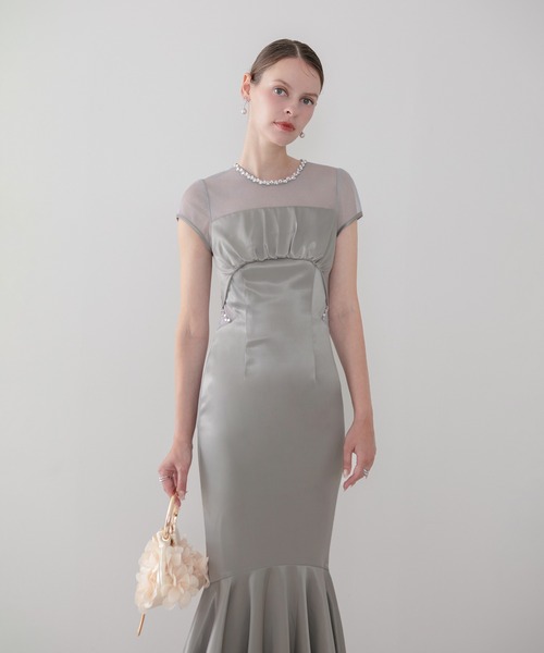 Leja(レジャ)の「【LEJA LUXE】ビジューネックフィッシュテールマーメイドドワンピースオケージョンドレス(ドレス・レディース・グレー・MEDIUM/SMALL)」の8枚目の写真