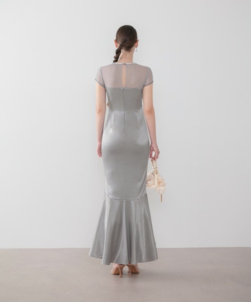 Leja(レジャ)の「【LEJA LUXE】ビジューネックフィッシュテールマーメイドドワンピースオケージョンドレス(ドレス・レディース・グレー・MEDIUM/SMALL)」の6枚目の写真