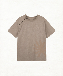 DANDEL（ダンデル）の「DD shoulder button symbol tee (BEIGE)（Tシャツ/カットソー）」