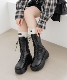 Heather | 【脚に吸いつく、美脚フィット】アソート厚底ミドルブーツ 1046903(ブーツ)