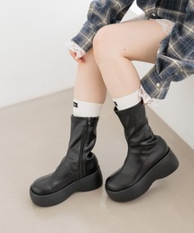 Heather（ヘザー）の「【脚に吸いつく、美脚フィット】アソート厚底ミドルブーツ　1046903（ブーツ）」