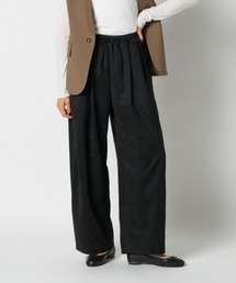 SYNTHETIC SUEDE BARREL LEG TUCK PANTS / シンセティック スエード バレルレッグ タックパンツ