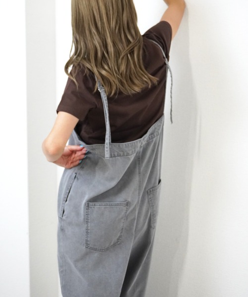 gossara(ゴサラ)の「【デニム素材だけど軽やか】デニムオールインワン(サロペット/オーバーオール・レディース・アイボリー/ブルー/ライトグレー・FREE)」の9枚目の写真