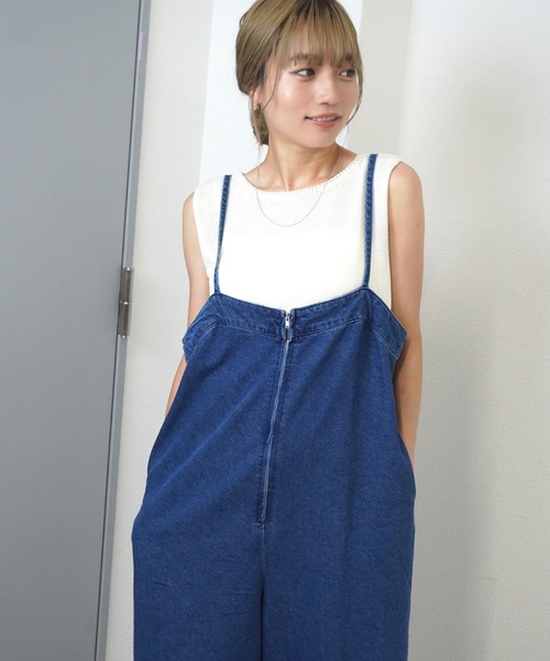 gossara(ゴサラ)の「【デニム素材だけど軽やか】デニムオールインワン(サロペット/オーバーオール・レディース・アイボリー/ブルー/ライトグレー・FREE)」の16枚目の写真