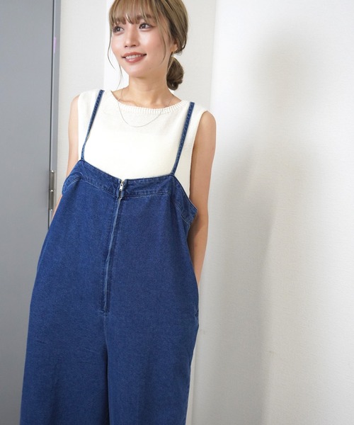 gossara(ゴサラ)の「【デニム素材だけど軽やか】デニムオールインワン(サロペット/オーバーオール・レディース・アイボリー/ブルー/ライトグレー・FREE)」の17枚目の写真