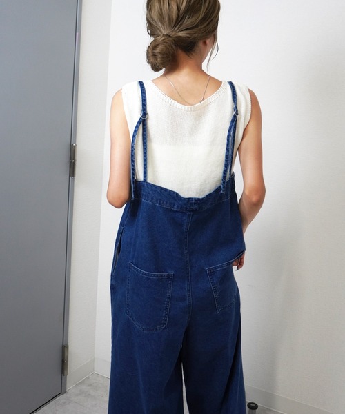 gossara(ゴサラ)の「【デニム素材だけど軽やか】デニムオールインワン(サロペット/オーバーオール・レディース・アイボリー/ブルー/ライトグレー・FREE)」の18枚目の写真