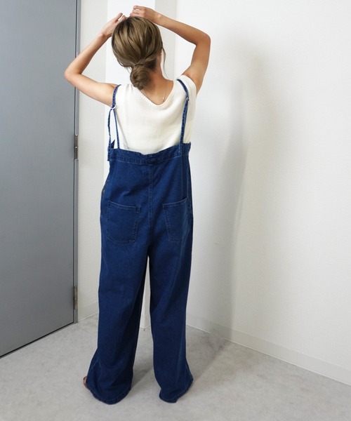 gossara(ゴサラ)の「【デニム素材だけど軽やか】デニムオールインワン(サロペット/オーバーオール・レディース・アイボリー/ブルー/ライトグレー・FREE)」の19枚目の写真