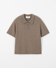 Raccoon collar knit top / DARK BEIGE